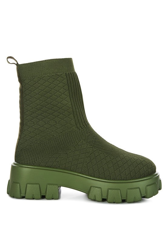 Stretch Knitted Ankle Boots