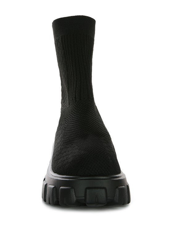 Stretch Knitted Ankle Boots