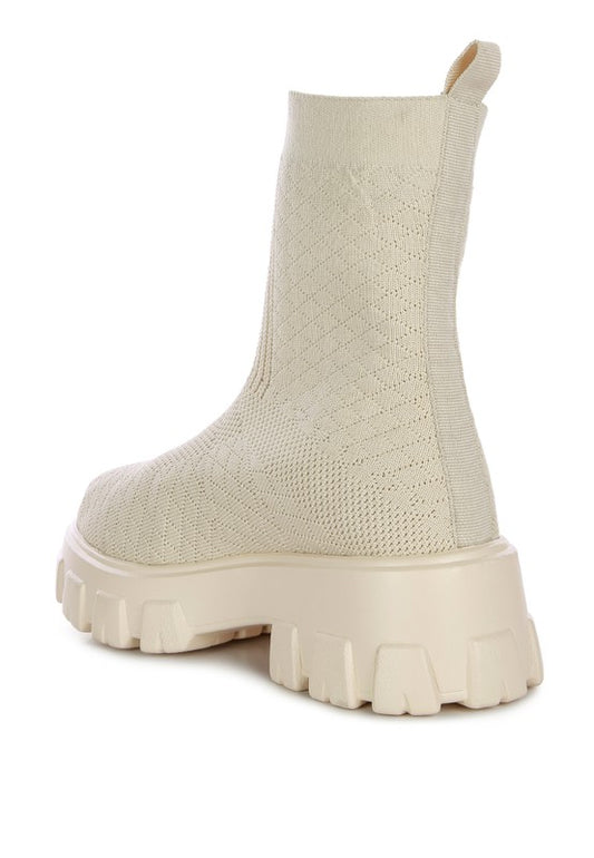 Stretch Knitted Ankle Boots
