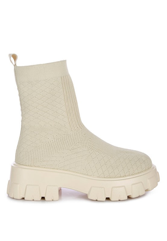 Stretch Knitted Ankle Boots