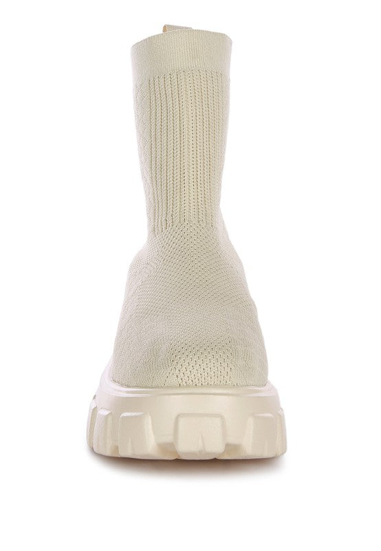 Stretch Knitted Ankle Boots