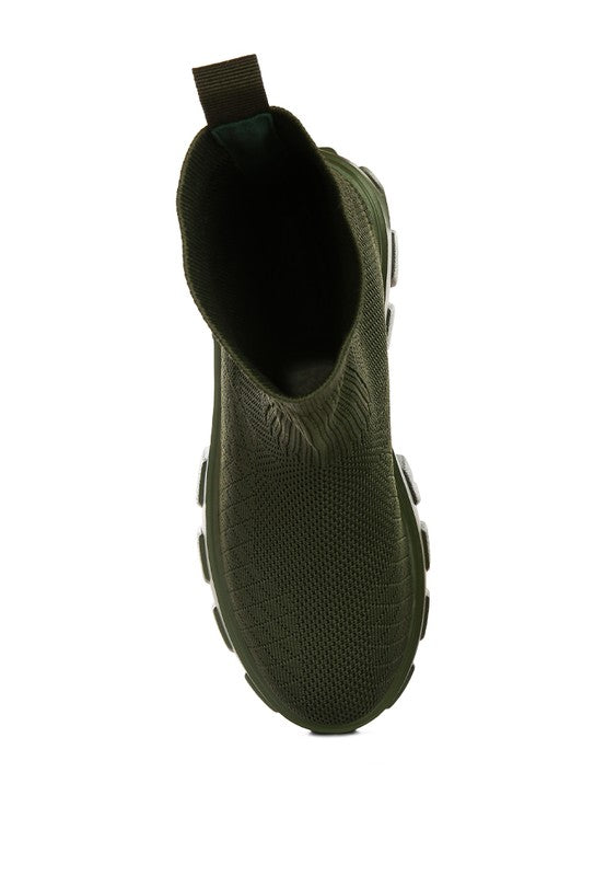 Stretch Knitted Ankle Boots