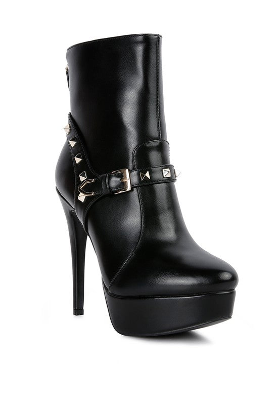 Metal Stud Ankle Boots