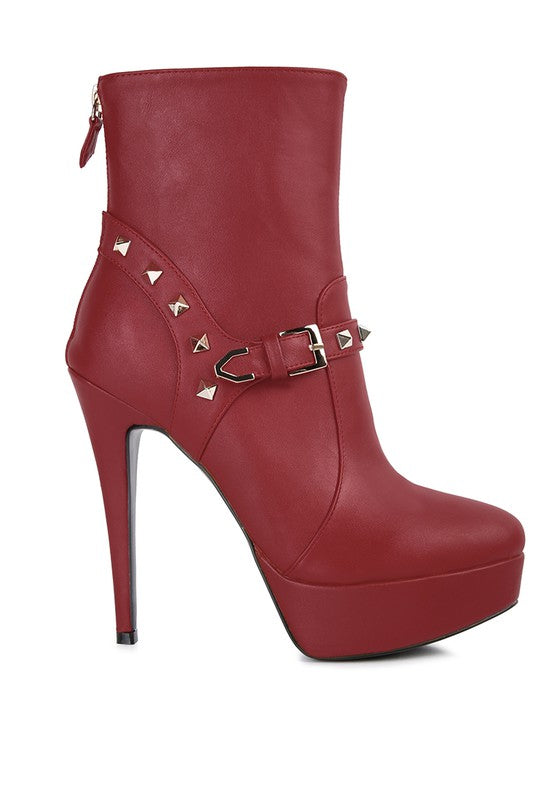 Metal Stud Ankle Boots