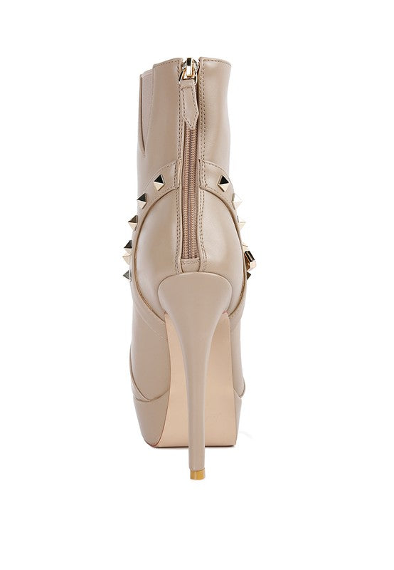 Metal Stud Ankle Boots