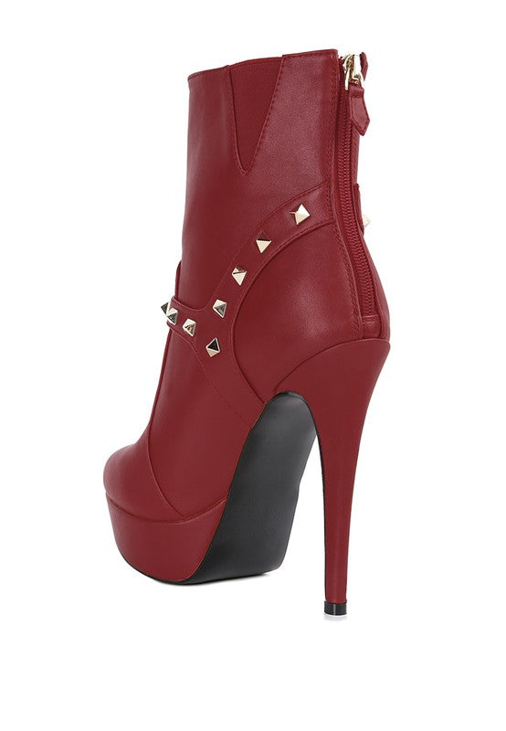 Metal Stud Ankle Boots