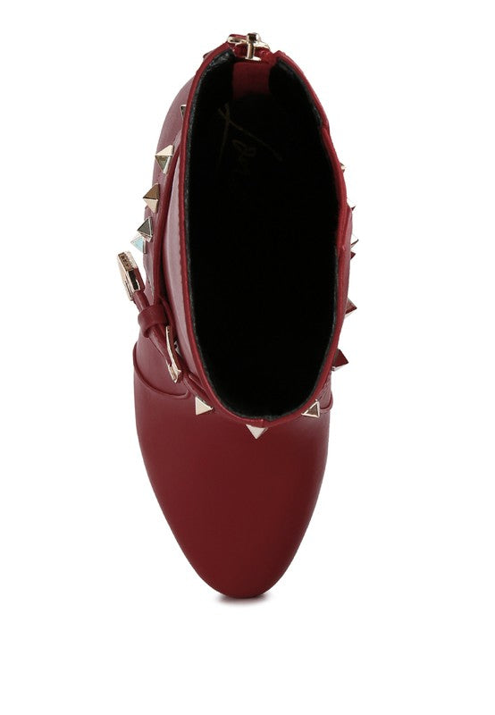 Metal Stud Ankle Boots