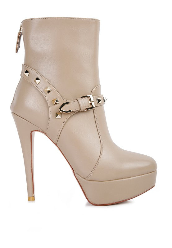 Metal Stud Ankle Boots