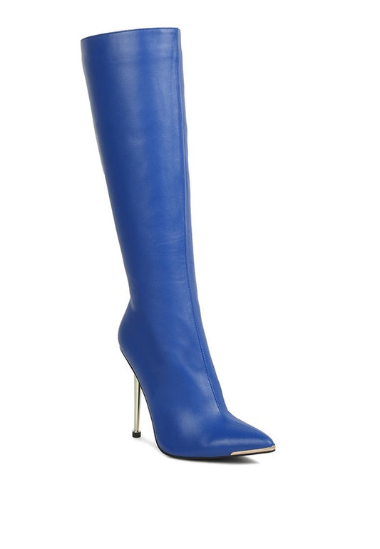 These Stiletto Heel Calf Boots are designed with high-quality faux leather and a durable TPR sole. The closed pointed toe and spool heel provide a sleek and stylish look while the side zipper closure makes them easy to slip on and off. Perfect for any occasion, these boots are a must-have for any fashion-forward individual. Enjoy free shipping on all orders. Shop now!