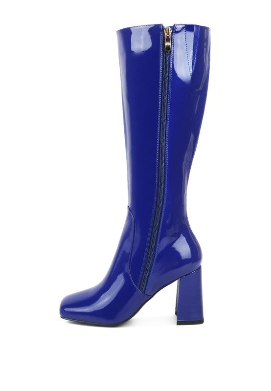 Patent PU Calf Boots