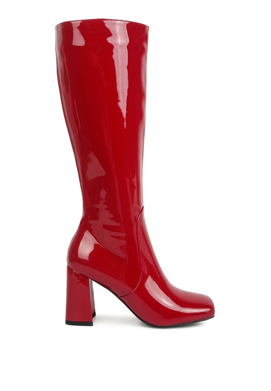 Patent PU Calf Boots