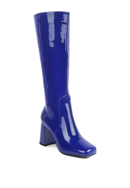 Patent PU Calf Boots