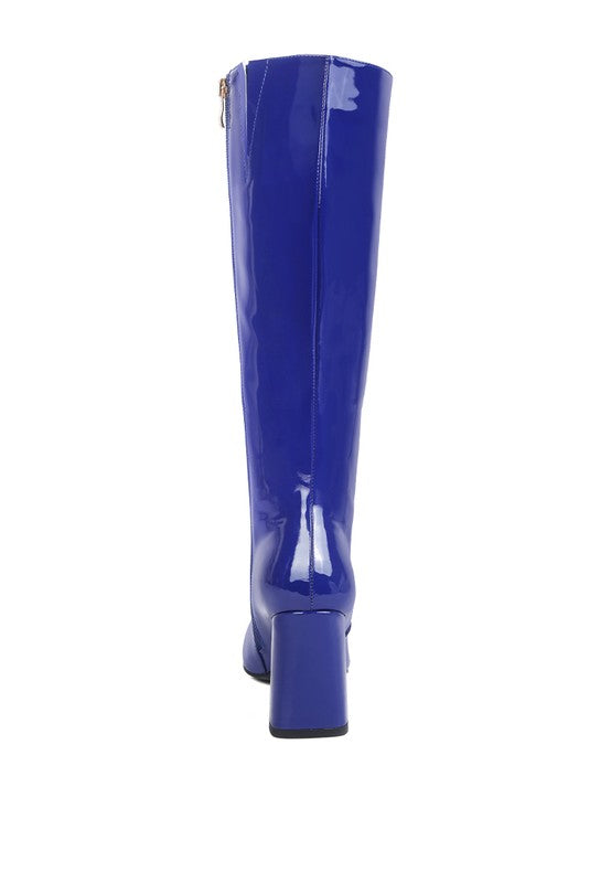 Patent PU Calf Boots