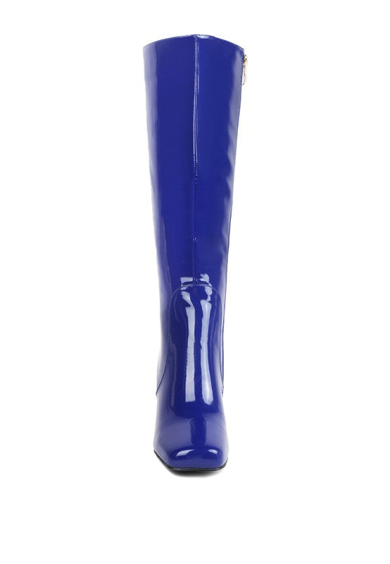 Patent PU Calf Boots