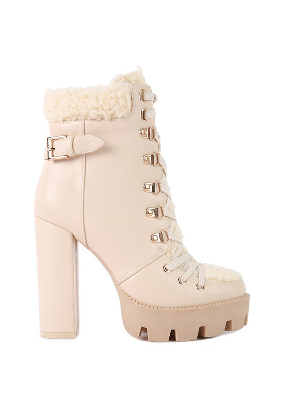 Faux Leather Lug Boots
