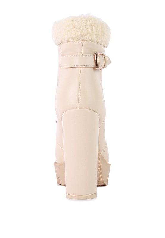 Faux Leather Lug Boots