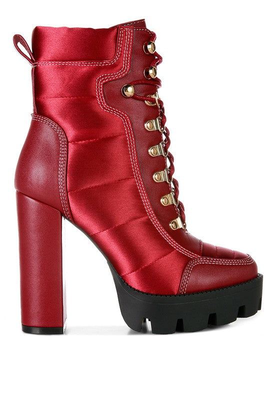 Quilted Satin Boots
