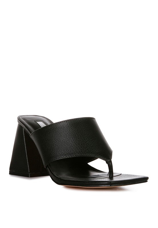 Block Heel Thong Sandals