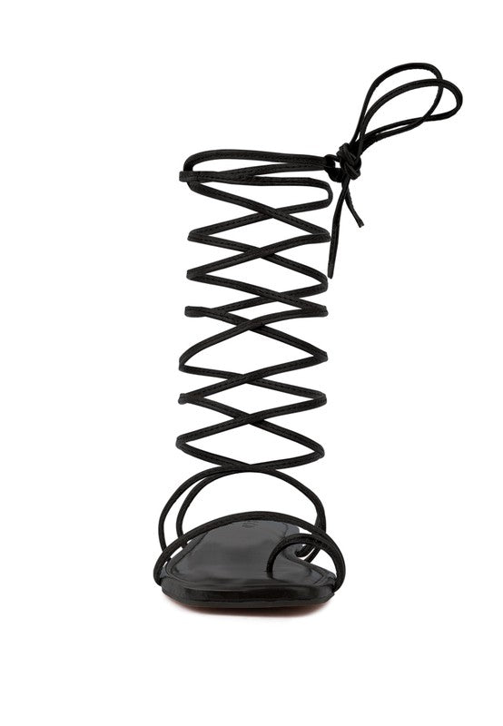 Lace-Up Ankle-Tie Flat Sandals
