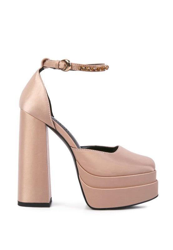 Satin High Sandals