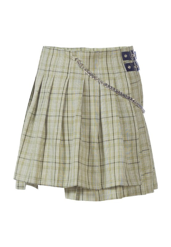 Slate Plaid Skirt