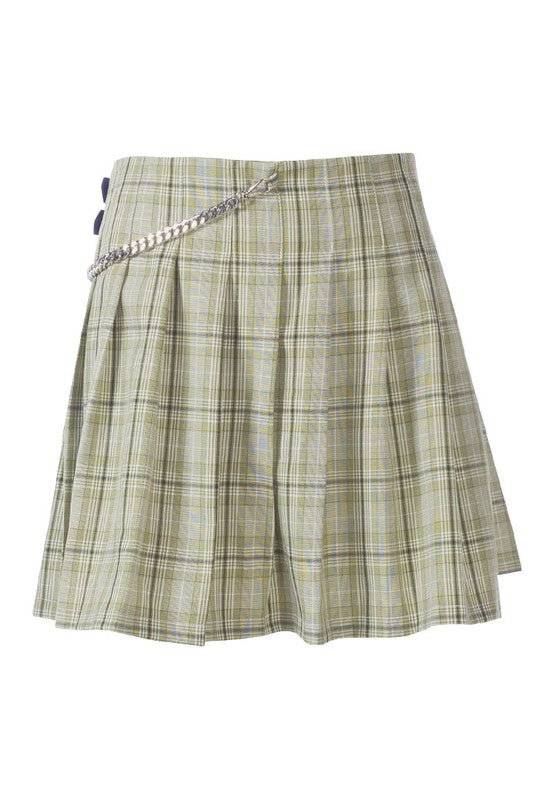 Slate Plaid Skirt