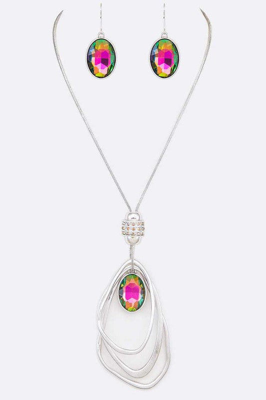 Crystal Drop Set - Elegant jewelry set featuring sparkling crystals, perfect for adding glamour to any outfit.