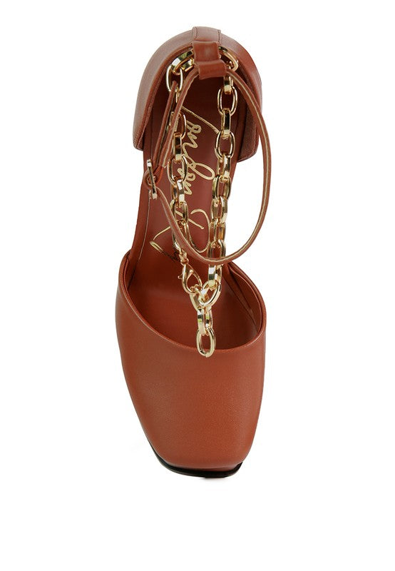 Ankle Chain Platform Sandals
