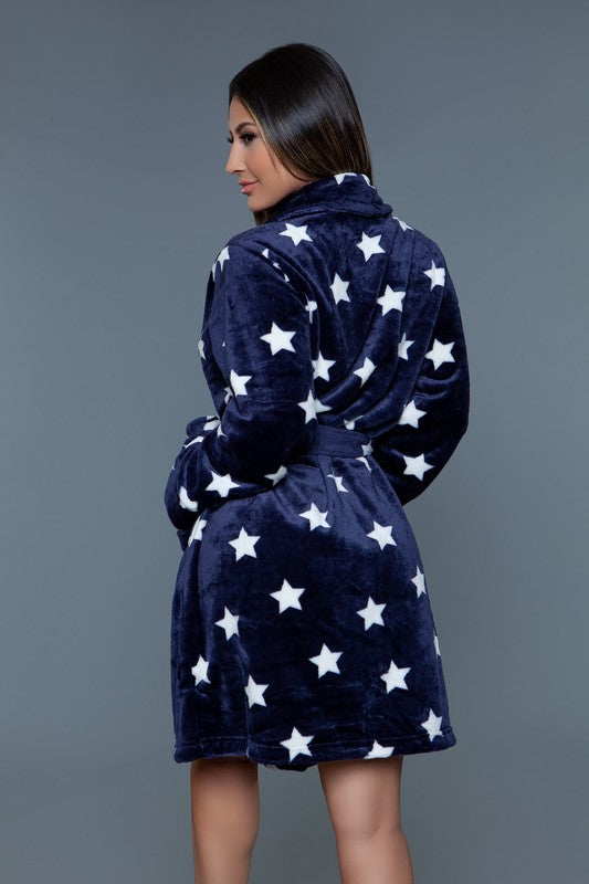 Plush Robe Star Print