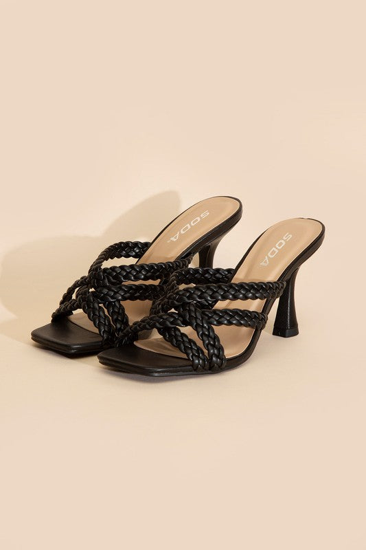 Strappy Braided Heel Sandals