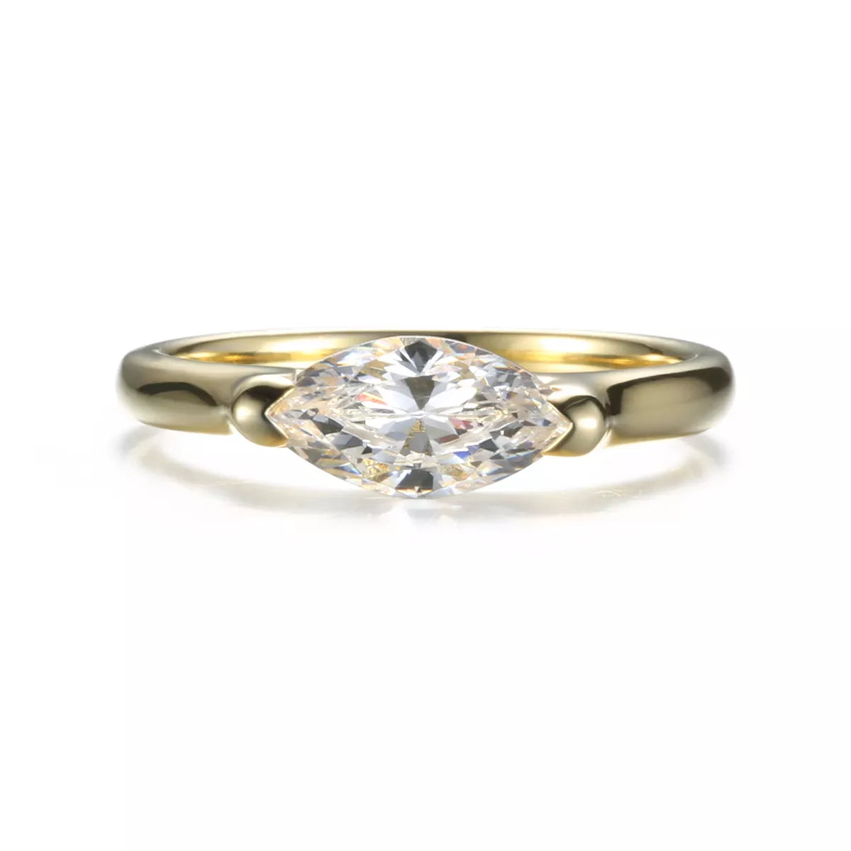 Sterling Silver Marquise-Cut Ring - alternate ring view