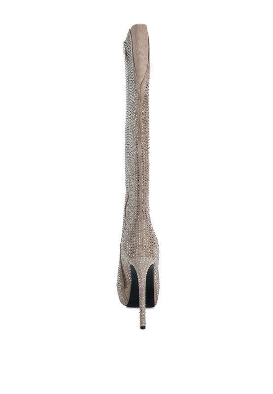 Rhinestone Stiletto Boots