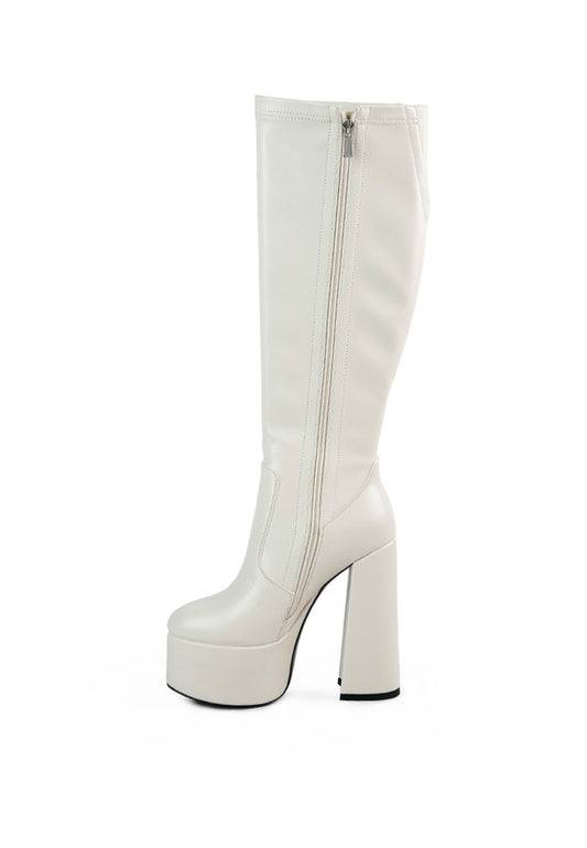 Block Heeled Calf Boots