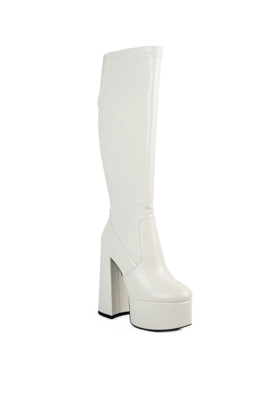 Step out in style with Block Heeled Calf Boots made from faux leather with a synthetic lining. Featuring a closed pointed toe, side zipper opening, and elasticated gusset for easy wearing. The block heel and high platform provide both fashion and comfort. Enjoy free shipping on ALL orders. Shop now!