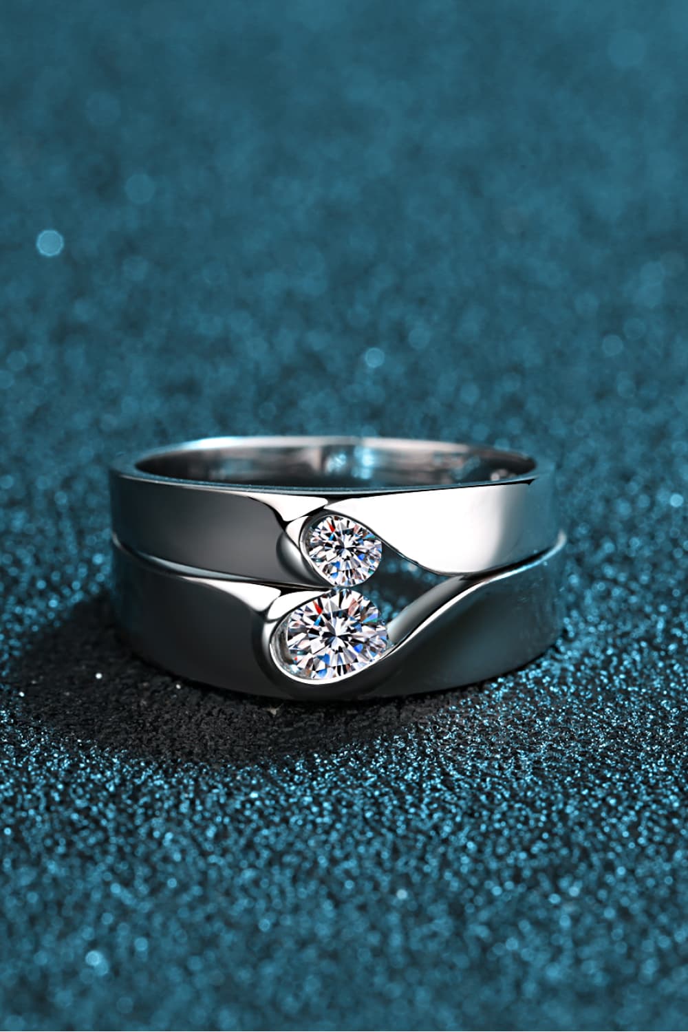 Moissanite Rhodium-Plated Ring in Men - women's ring