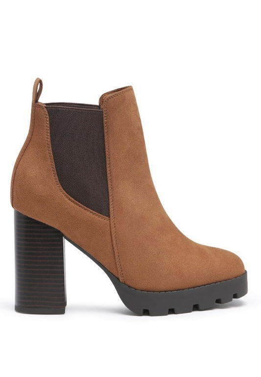 Gussets Block Heel Boots