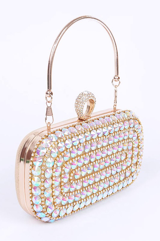 Crystal Box Clutch Handbag