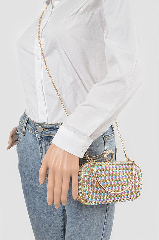 Crystal Box Clutch Handbag