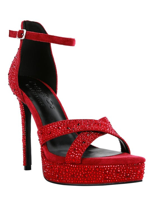 Diamante Studded Heel Sandals