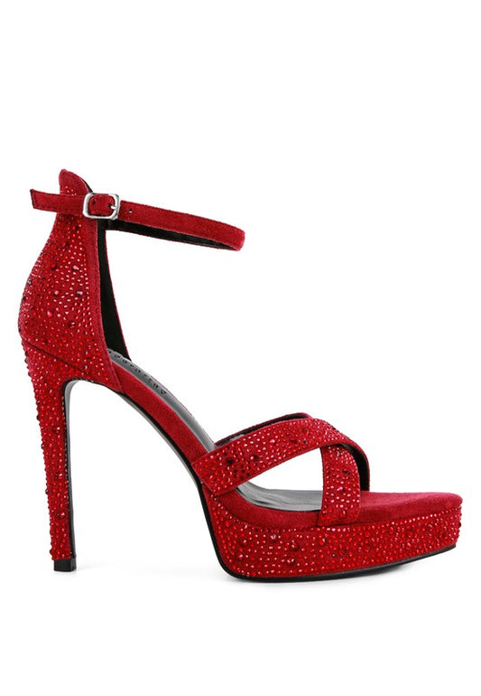 Diamante Studded Heel Sandals