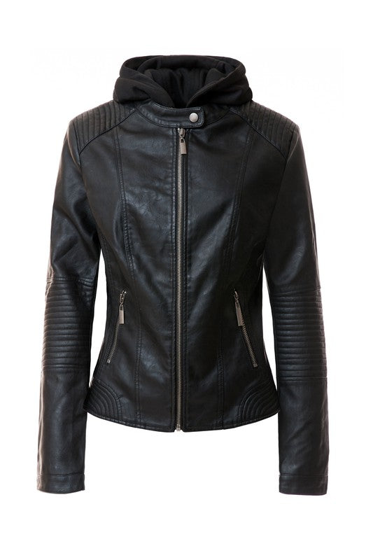 Hoodie PU Jacket