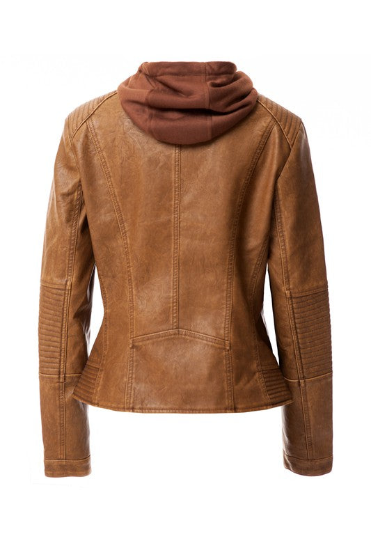 Hoodie PU Jacket