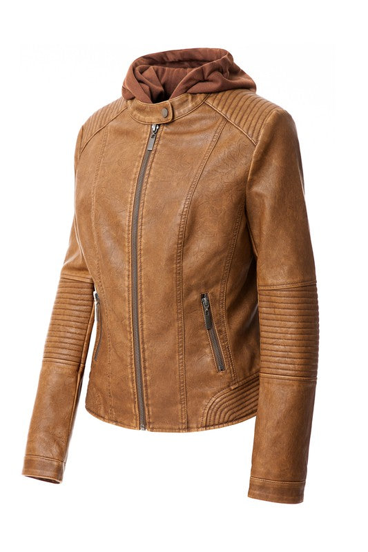Hoodie PU Jacket