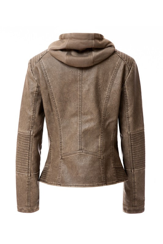 Hoodie PU Jacket