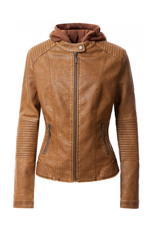 Hoodie PU Jacket