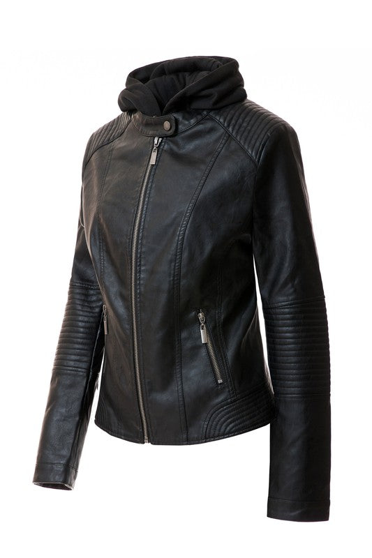 Hoodie PU Jacket