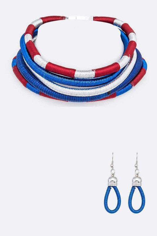 Red White Blue Magnetic Choker Set