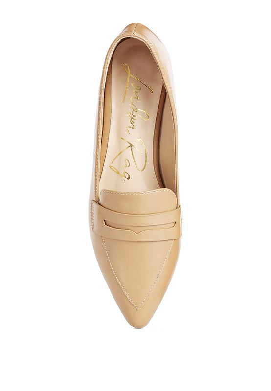 PU Pointed Toe Loafers