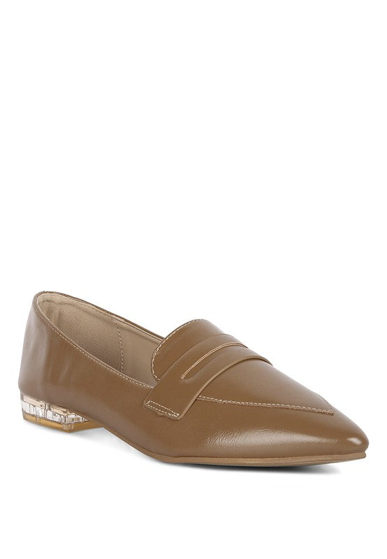 PU Pointed Toe Loafers