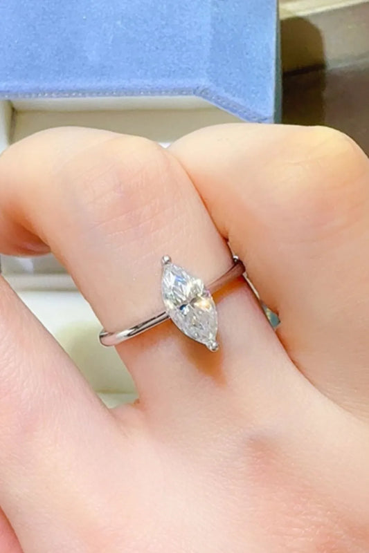 2 Carat Moissanite Sterling Silver Ring in White - women's ring